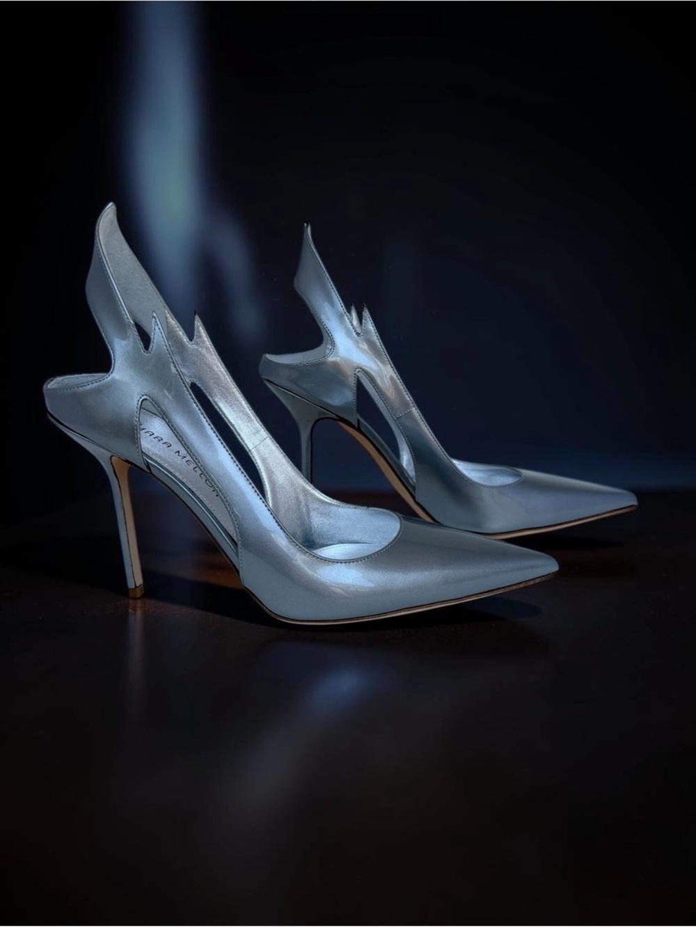 ✨Exclusive✨Tamara Mellon FW23 Glare Lightning Bolt Metallic Silver Sample Sz 40 - Picture 6 of 13